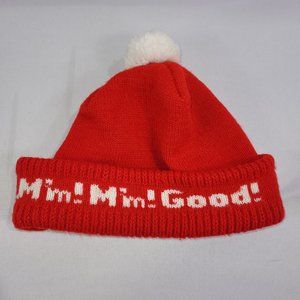 Campbells Soup M'm! M"m! Good! Toque Vintage Winter Hat Pom-Pom Ski Knit